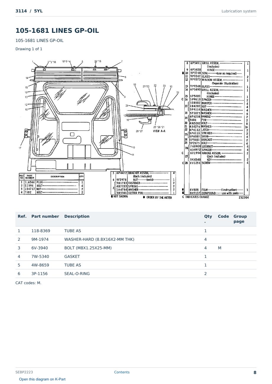 Caterpillar 3114 S/N 5YL Partsbook SEBP2223 (English) - sample page 8 of 10 Caterpillar 3114 S/N 5YL Partsbook SEBP2223 (English) - sample page 8 of 10