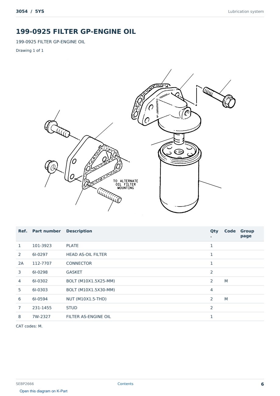 Caterpillar 3054 S/N 5YS Partsbook SEBP2666 (English) - sample page 6 of 10 Caterpillar 3054 S/N 5YS Partsbook SEBP2666 (English) - sample page 6 of 10