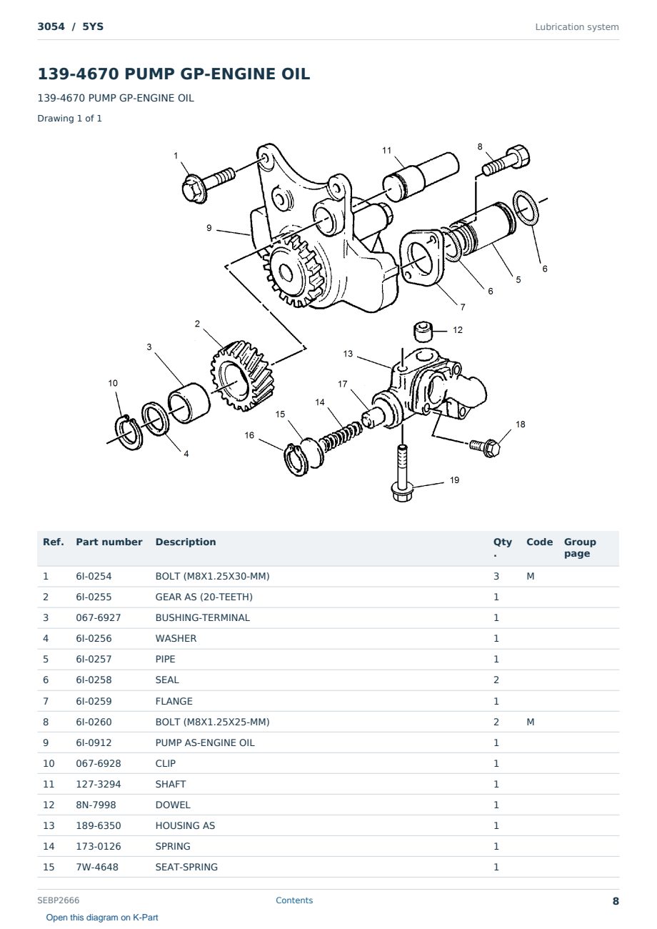 Caterpillar 3054 S/N 5YS Partsbook SEBP2666 (English) - sample page 8 of 10 Caterpillar 3054 S/N 5YS Partsbook SEBP2666 (English) - sample page 8 of 10