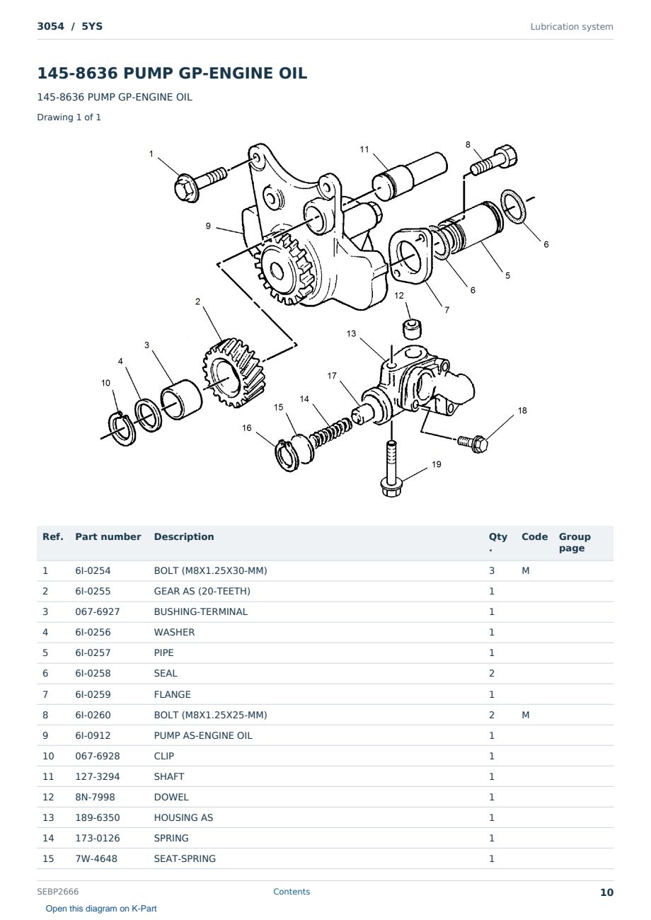 Caterpillar 3054 S/N 5YS Partsbook SEBP2666 (English) - sample page 10 of 10 Caterpillar 3054 S/N 5YS Partsbook SEBP2666 (English) - sample page 10 of 10