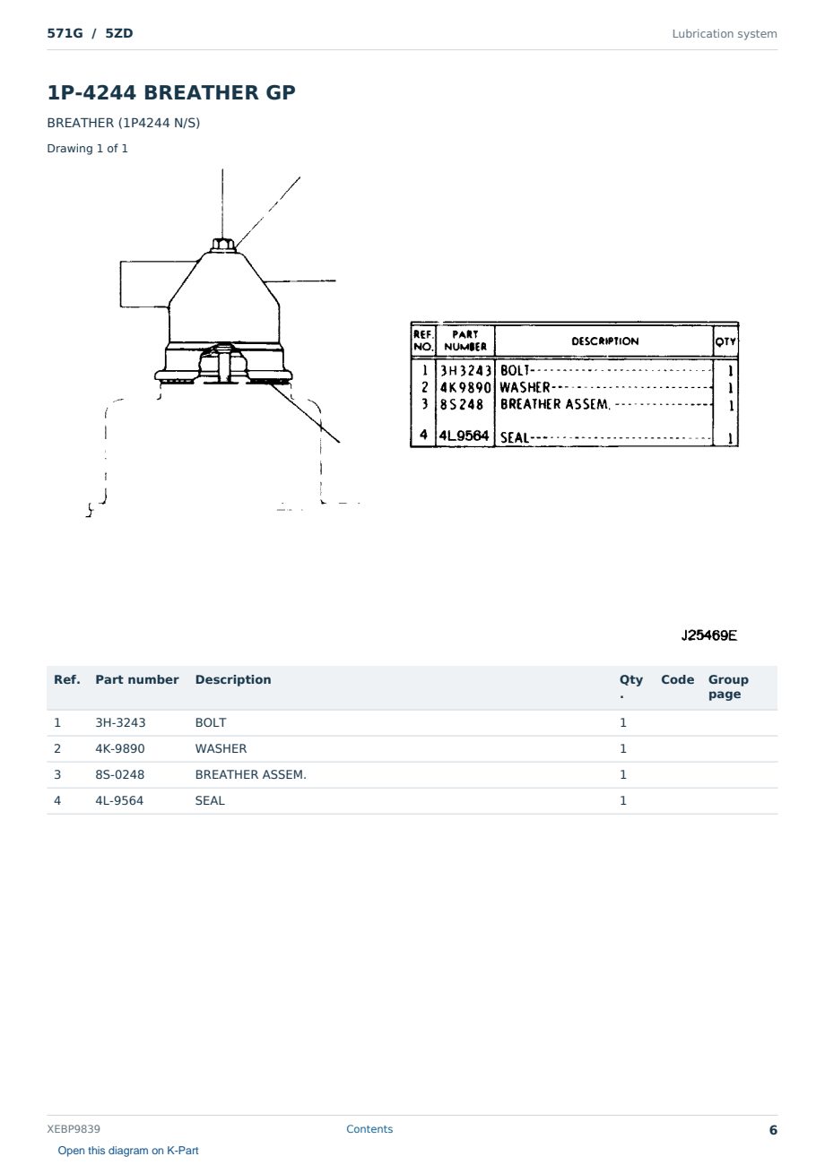 Caterpillar 571G S/N 5ZD Partsbook XEBP9839 (English) - sample page 6 of 10 Caterpillar 571G S/N 5ZD Partsbook XEBP9839 (English) - sample page 6 of 10