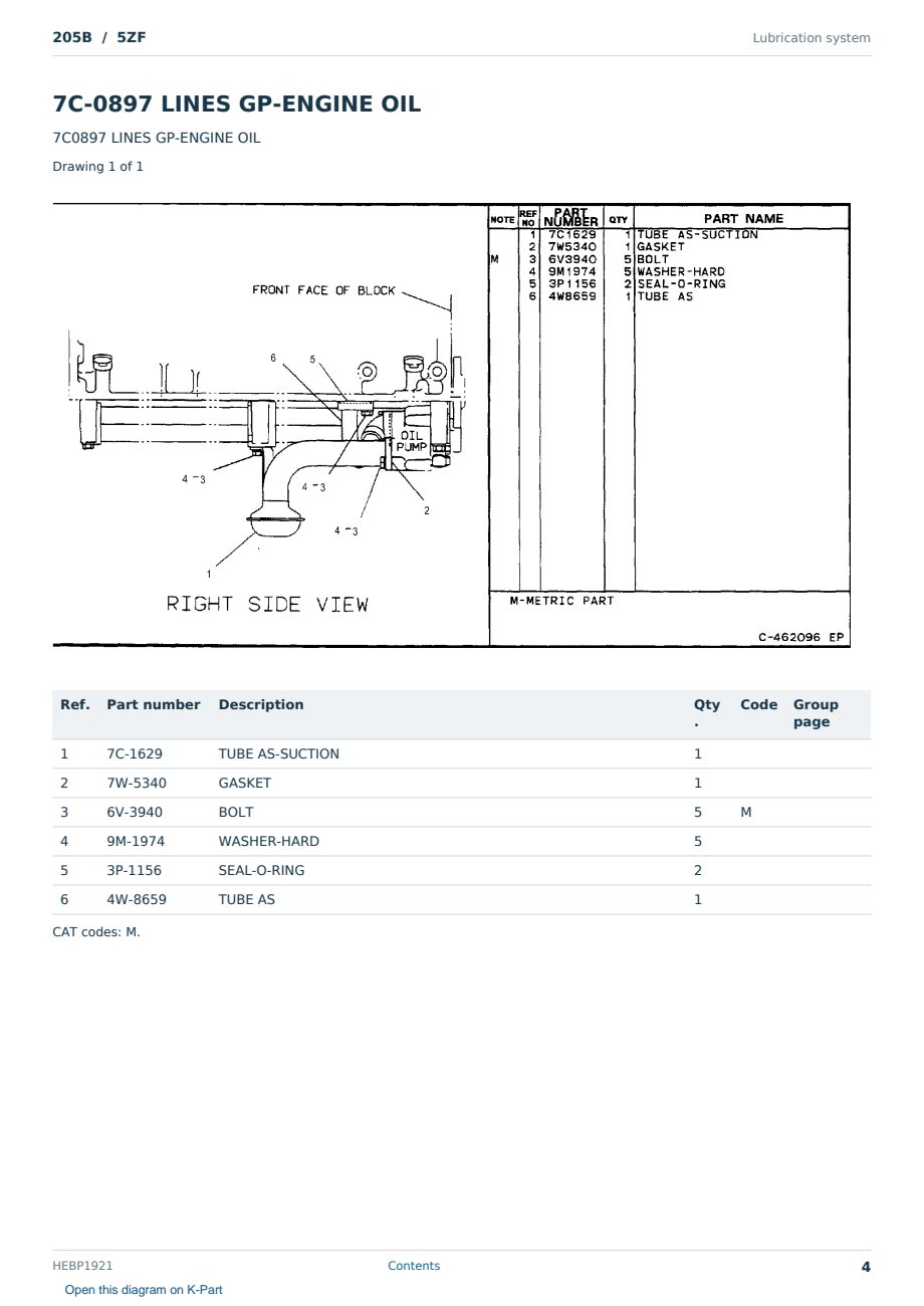 Caterpillar 205B S/N 5ZF Partsbook HEBP1921 (English) - sample page 4 of 10 Caterpillar 205B S/N 5ZF Partsbook HEBP1921 (English) - sample page 4 of 10