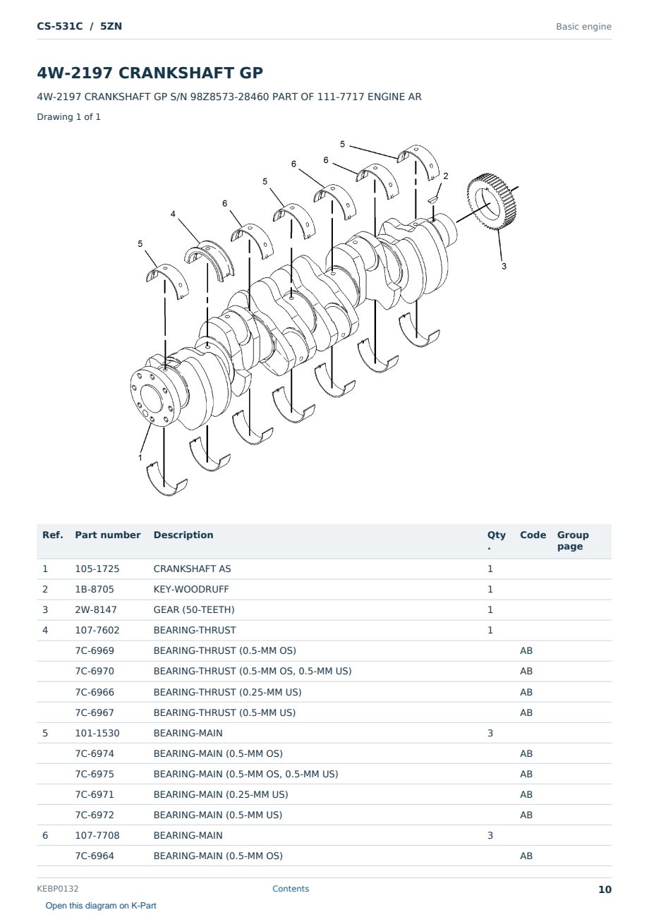 Caterpillar CS-531C S/N 5ZN Partsbook KEBP0132 (English) - sample page 10 of 10 Caterpillar CS-531C S/N 5ZN Partsbook KEBP0132 (English) - sample page 10 of 10