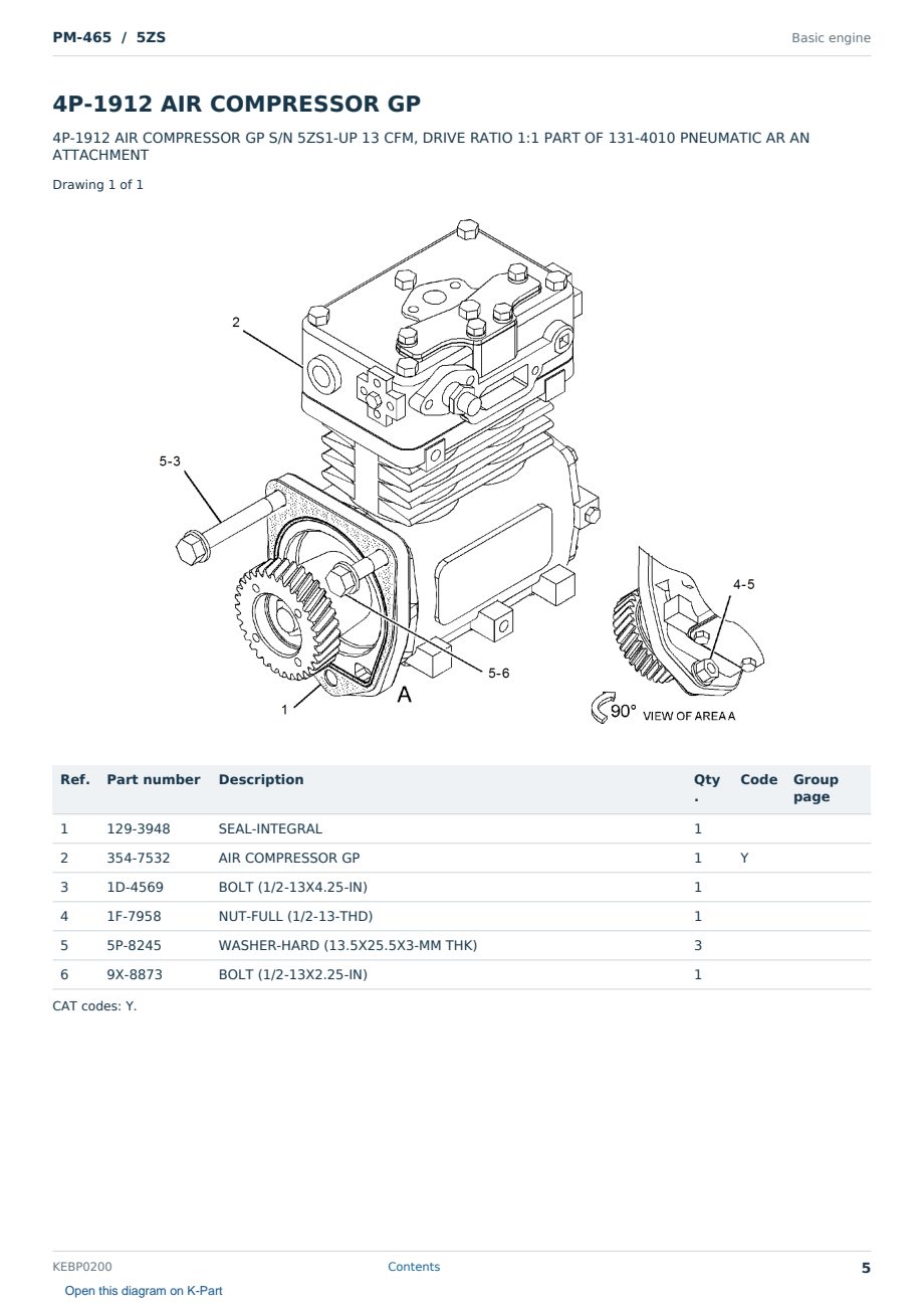 Caterpillar PM-465 S/N 5ZS Partsbook KEBP0200 (English) - sample page 5 of 10 Caterpillar PM-465 S/N 5ZS Partsbook KEBP0200 (English) - sample page 5 of 10