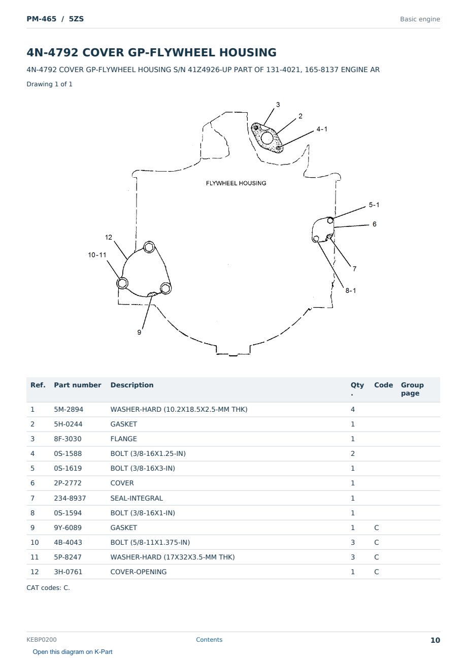 Caterpillar PM-465 S/N 5ZS Partsbook KEBP0200 (English) - sample page 10 of 10 Caterpillar PM-465 S/N 5ZS Partsbook KEBP0200 (English) - sample page 10 of 10