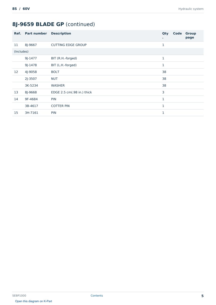 Caterpillar 8S S/N 60V Partsbook SEBP1000 (English) - sample page 5 of 10 Caterpillar 8S S/N 60V Partsbook SEBP1000 (English) - sample page 5 of 10