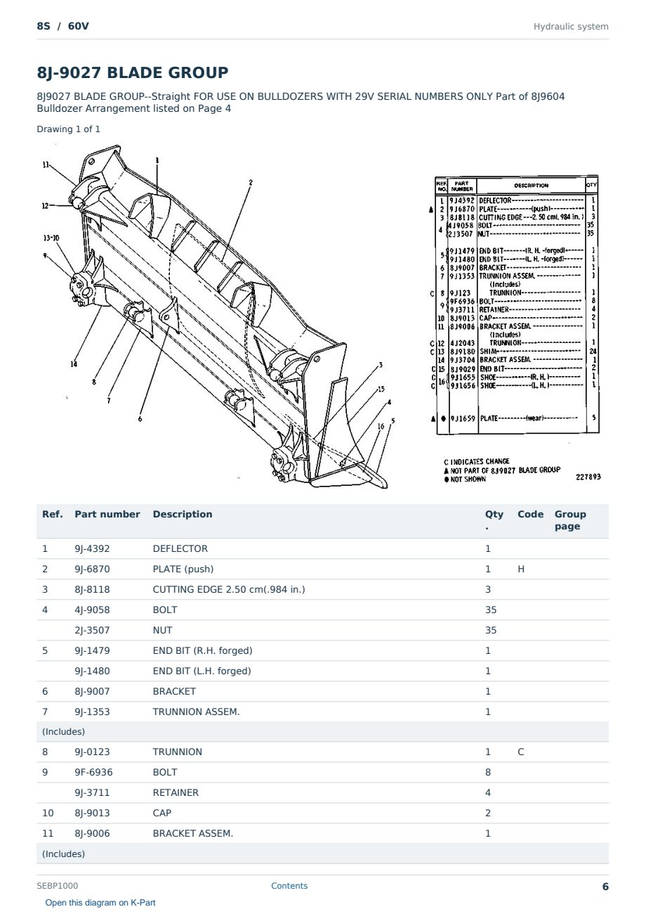 Caterpillar 8S S/N 60V Partsbook SEBP1000 (English) - sample page 6 of 10 Caterpillar 8S S/N 60V Partsbook SEBP1000 (English) - sample page 6 of 10