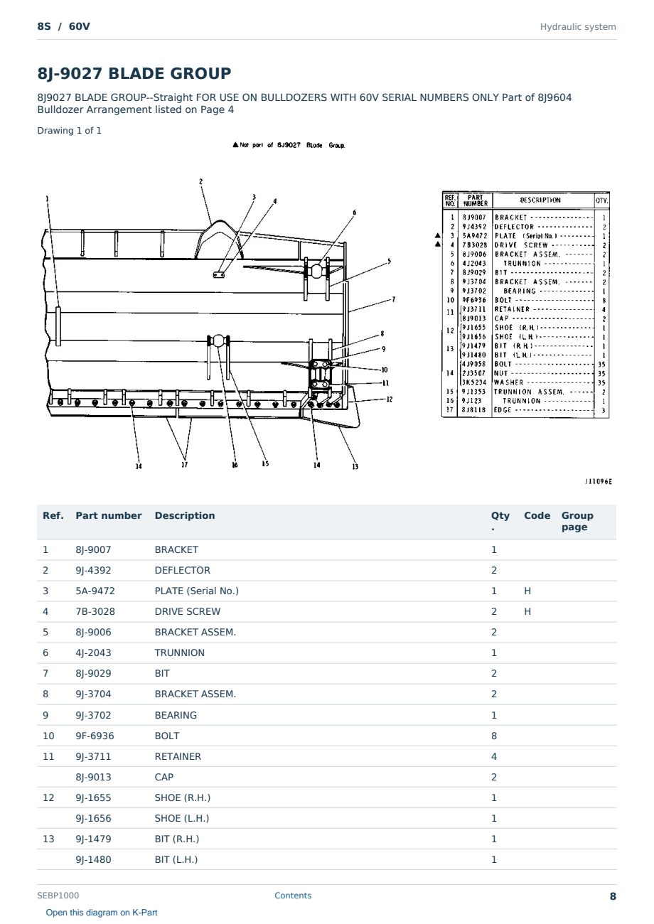 Caterpillar 8S S/N 60V Partsbook SEBP1000 (English) - sample page 8 of 10 Caterpillar 8S S/N 60V Partsbook SEBP1000 (English) - sample page 8 of 10
