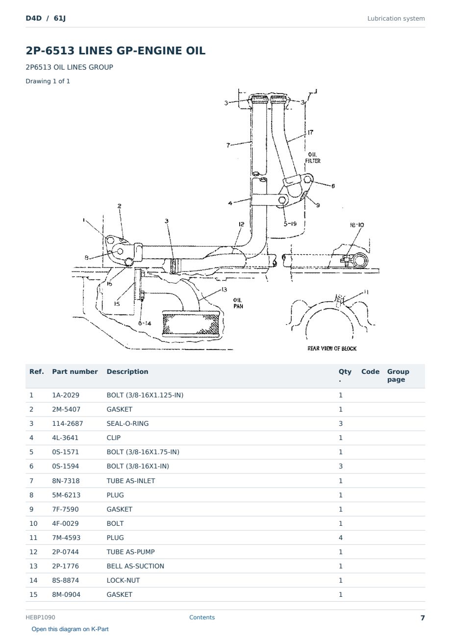 Caterpillar D4D S/N 61J Partsbook HEBP1090 (English) - sample page 7 of 10 Caterpillar D4D S/N 61J Partsbook HEBP1090 (English) - sample page 7 of 10