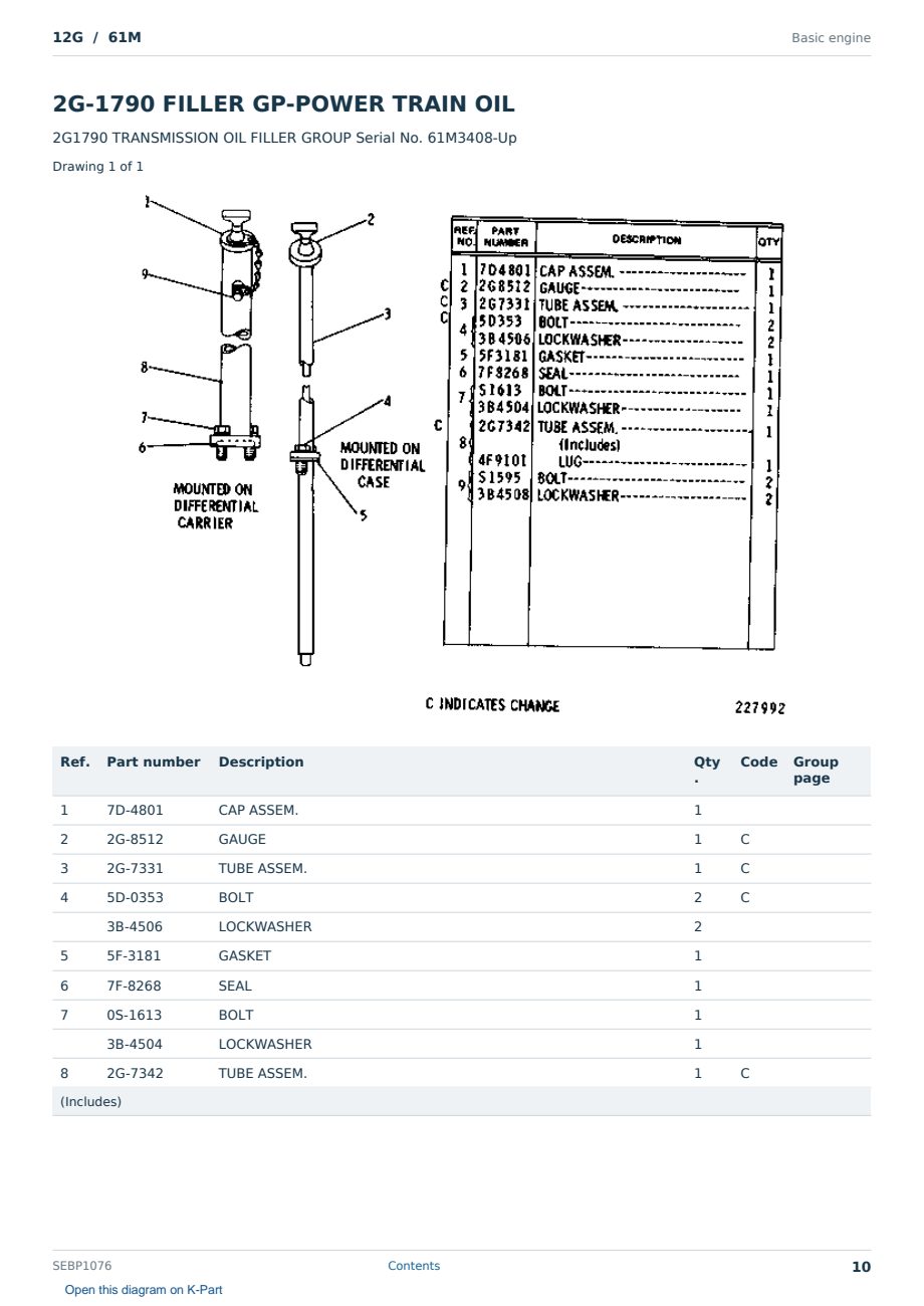 Caterpillar 12G S/N 61M Partsbook SEBP1076 (English) - sample page 10 of 10 Caterpillar 12G S/N 61M Partsbook SEBP1076 (English) - sample page 10 of 10
