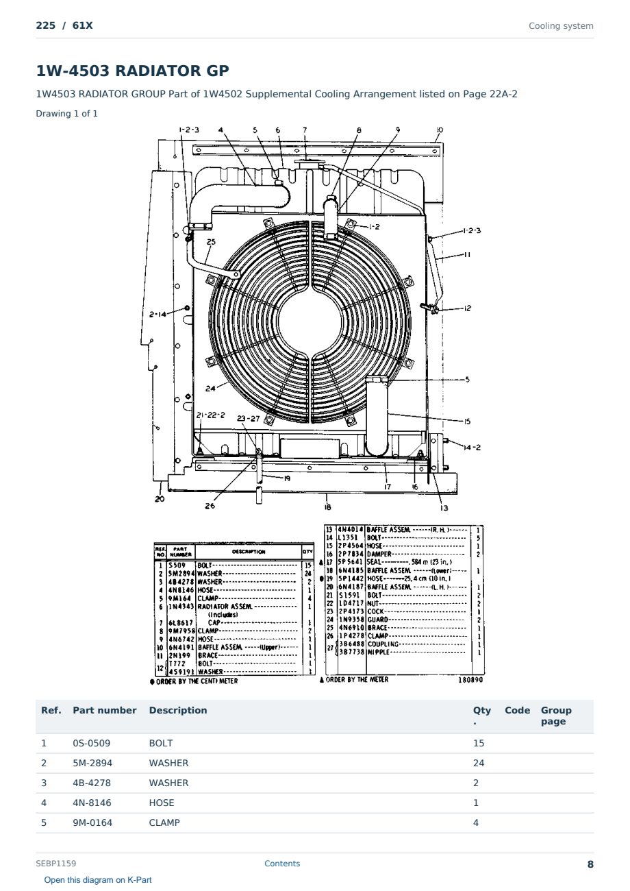 Caterpillar 225 S/N 61X Partsbook SEBP1159 (English) - sample page 8 of 10 Caterpillar 225 S/N 61X Partsbook SEBP1159 (English) - sample page 8 of 10