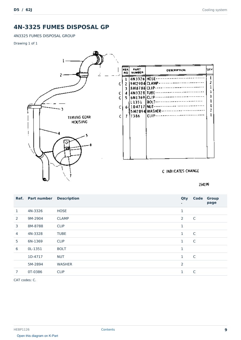Caterpillar D5 S/N 62J Partsbook HEBP1126 (English) - sample page 9 of 10 Caterpillar D5 S/N 62J Partsbook HEBP1126 (English) - sample page 9 of 10