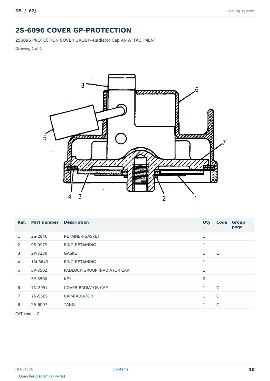 Caterpillar D5 S/N 62J Partsbook HEBP1126 (English) - sample page 10 of 10 Caterpillar D5 S/N 62J Partsbook HEBP1126 (English) - sample page 10 of 10