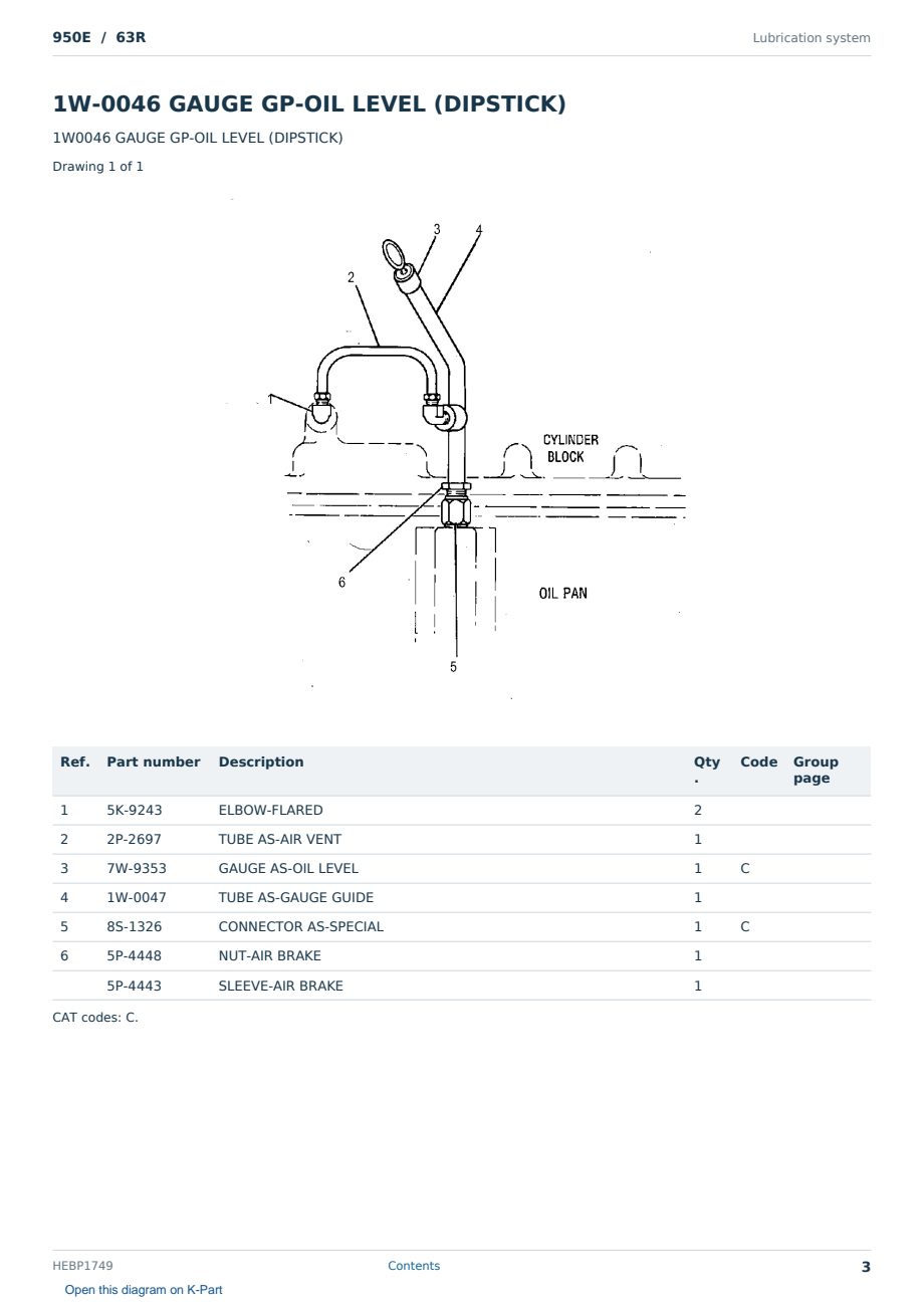 Caterpillar 950E S/N 63R Partsbook HEBP1749 (English) - sample page 3 of 10 Caterpillar 950E S/N 63R Partsbook HEBP1749 (English) - sample page 3 of 10