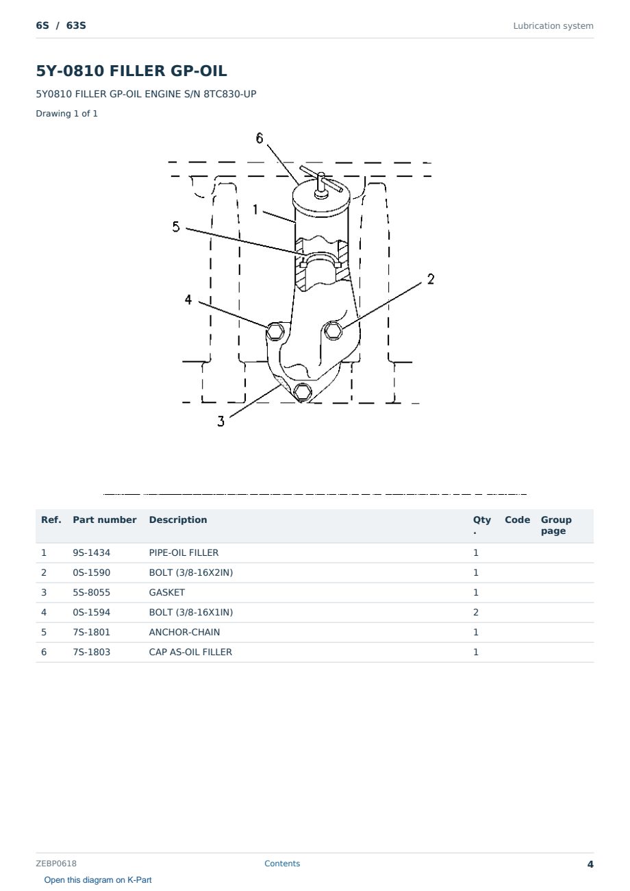 Caterpillar 6S S/N 63S Partsbook ZEBP0618 (English) - sample page 4 of 10 Caterpillar 6S S/N 63S Partsbook ZEBP0618 (English) - sample page 4 of 10