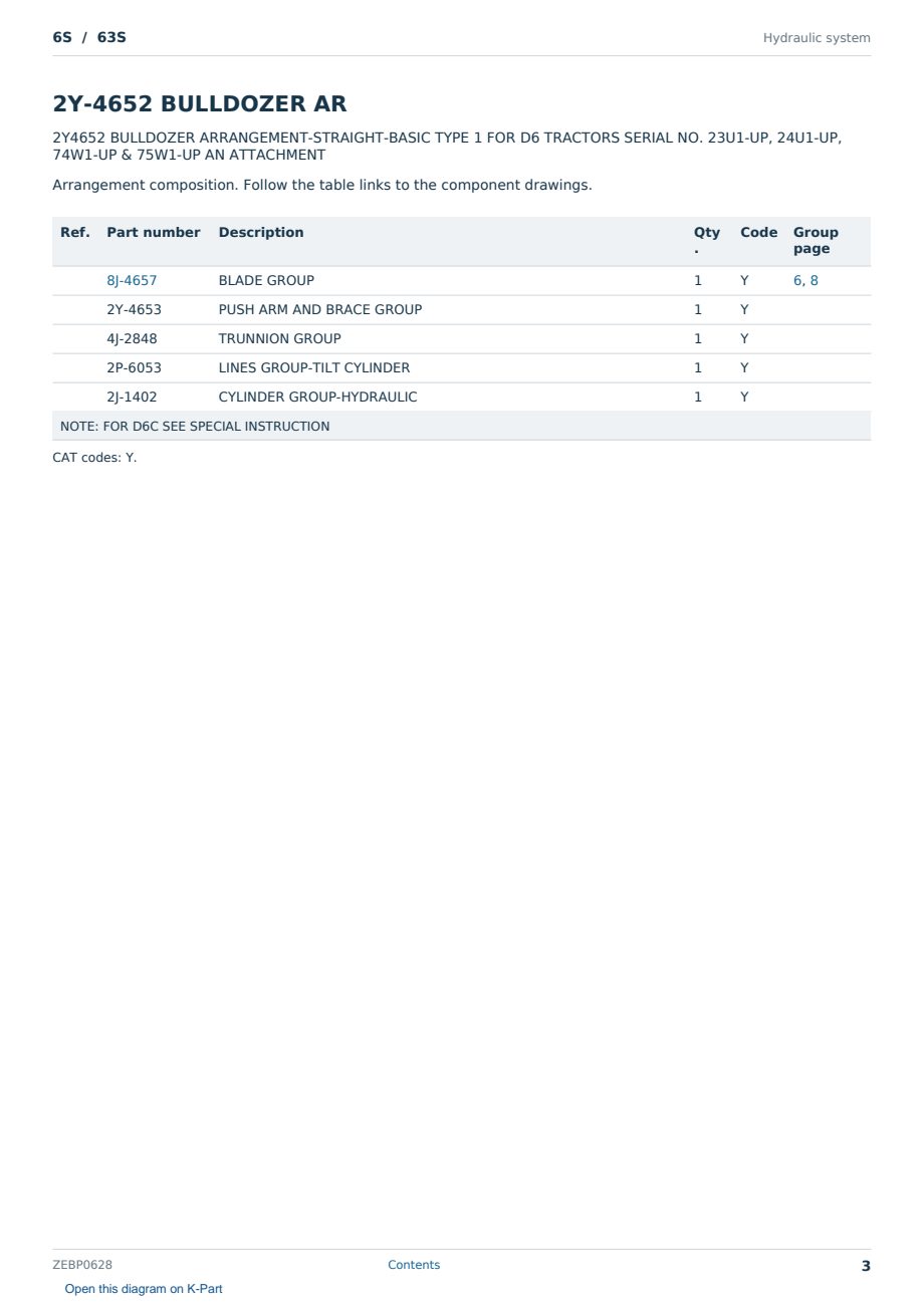 Caterpillar 6S S/N 63S Partsbook ZEBP0628 (English) - sample page 3 of 10 Caterpillar 6S S/N 63S Partsbook ZEBP0628 (English) - sample page 3 of 10