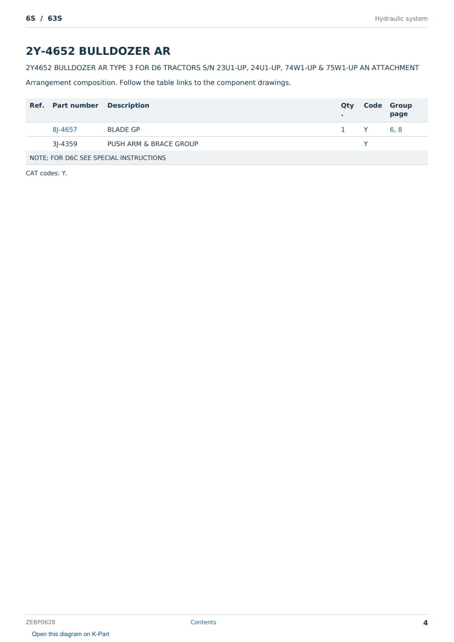 Caterpillar 6S S/N 63S Partsbook ZEBP0628 (English) - sample page 4 of 10 Caterpillar 6S S/N 63S Partsbook ZEBP0628 (English) - sample page 4 of 10