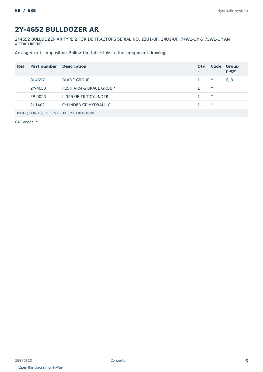 Caterpillar 6S S/N 63S Partsbook ZEBP0628 (English) - sample page 5 of 10 Caterpillar 6S S/N 63S Partsbook ZEBP0628 (English) - sample page 5 of 10