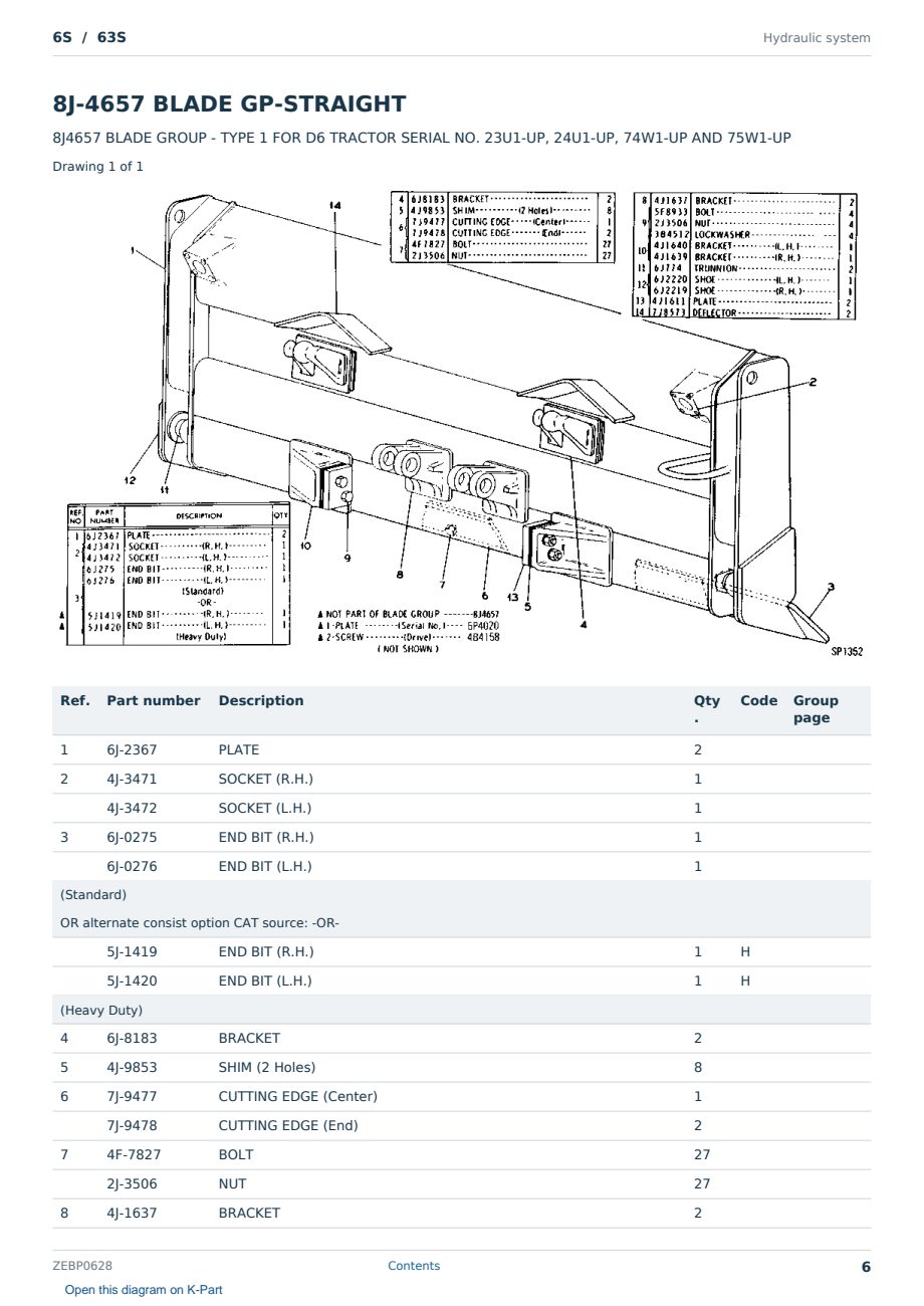 Caterpillar 6S S/N 63S Partsbook ZEBP0628 (English) - sample page 6 of 10 Caterpillar 6S S/N 63S Partsbook ZEBP0628 (English) - sample page 6 of 10