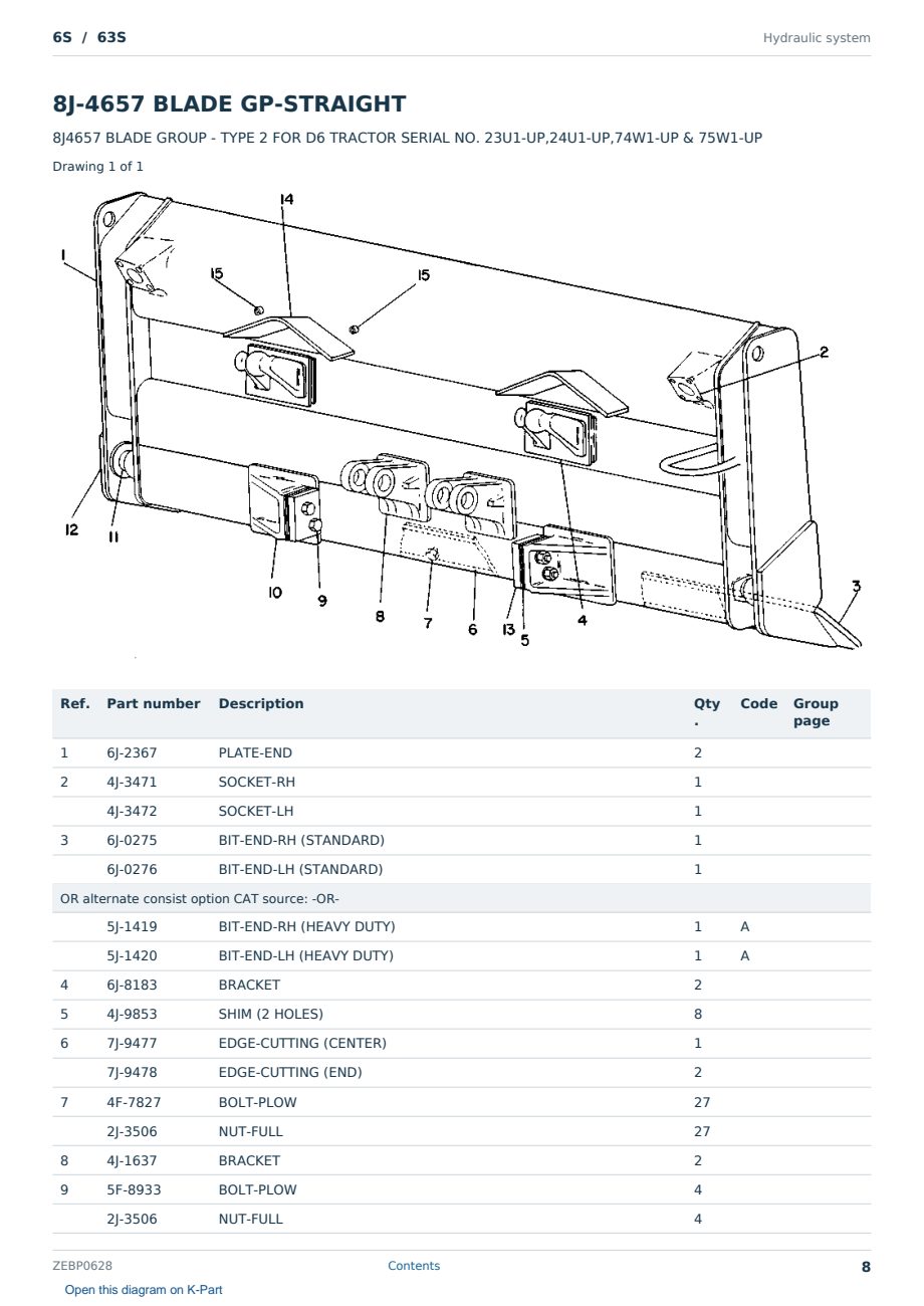 Caterpillar 6S S/N 63S Partsbook ZEBP0628 (English) - sample page 8 of 10 Caterpillar 6S S/N 63S Partsbook ZEBP0628 (English) - sample page 8 of 10