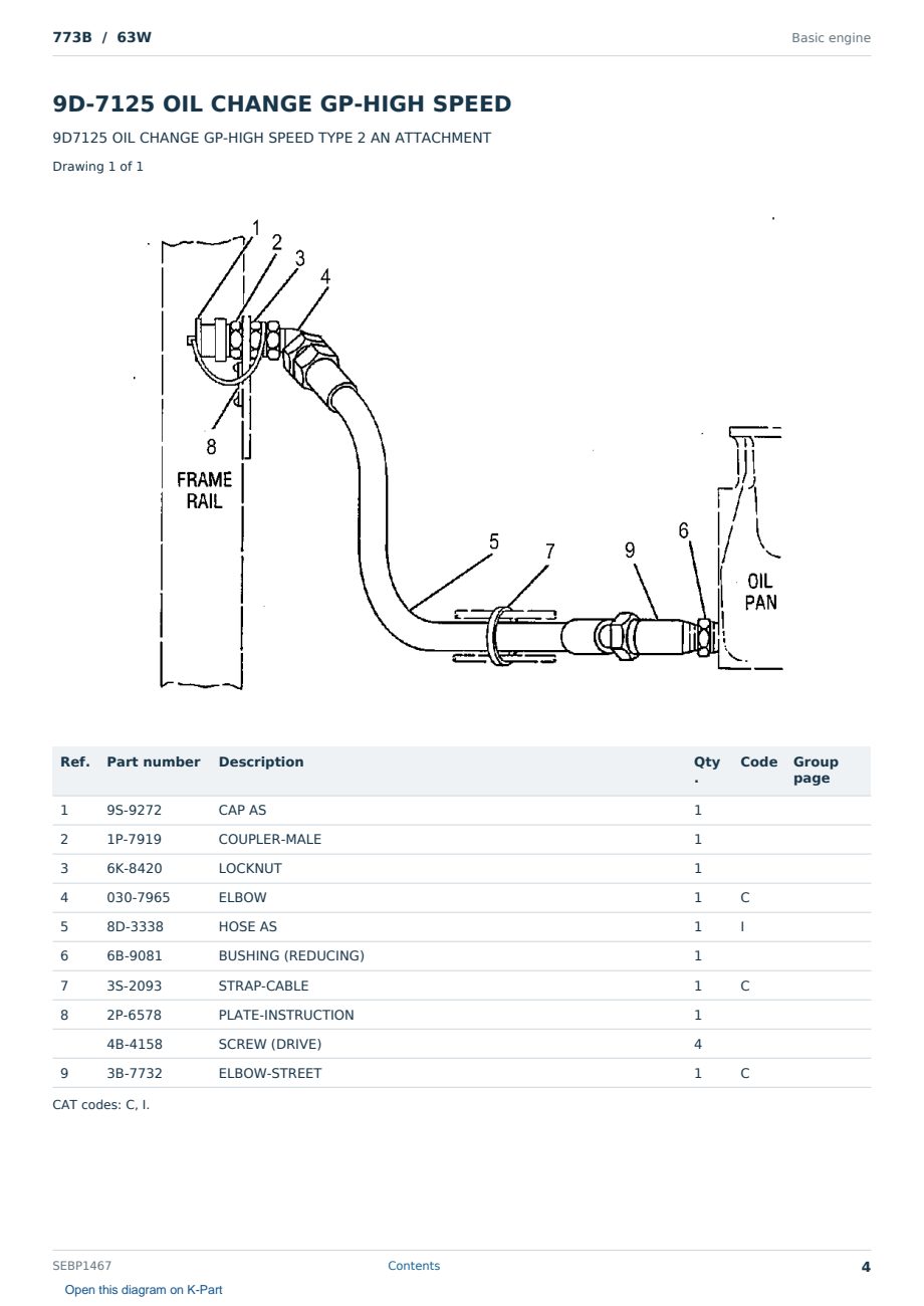 Caterpillar 773B S/N 63W Partsbook SEBP1467 (English) - sample page 4 of 10 Caterpillar 773B S/N 63W Partsbook SEBP1467 (English) - sample page 4 of 10