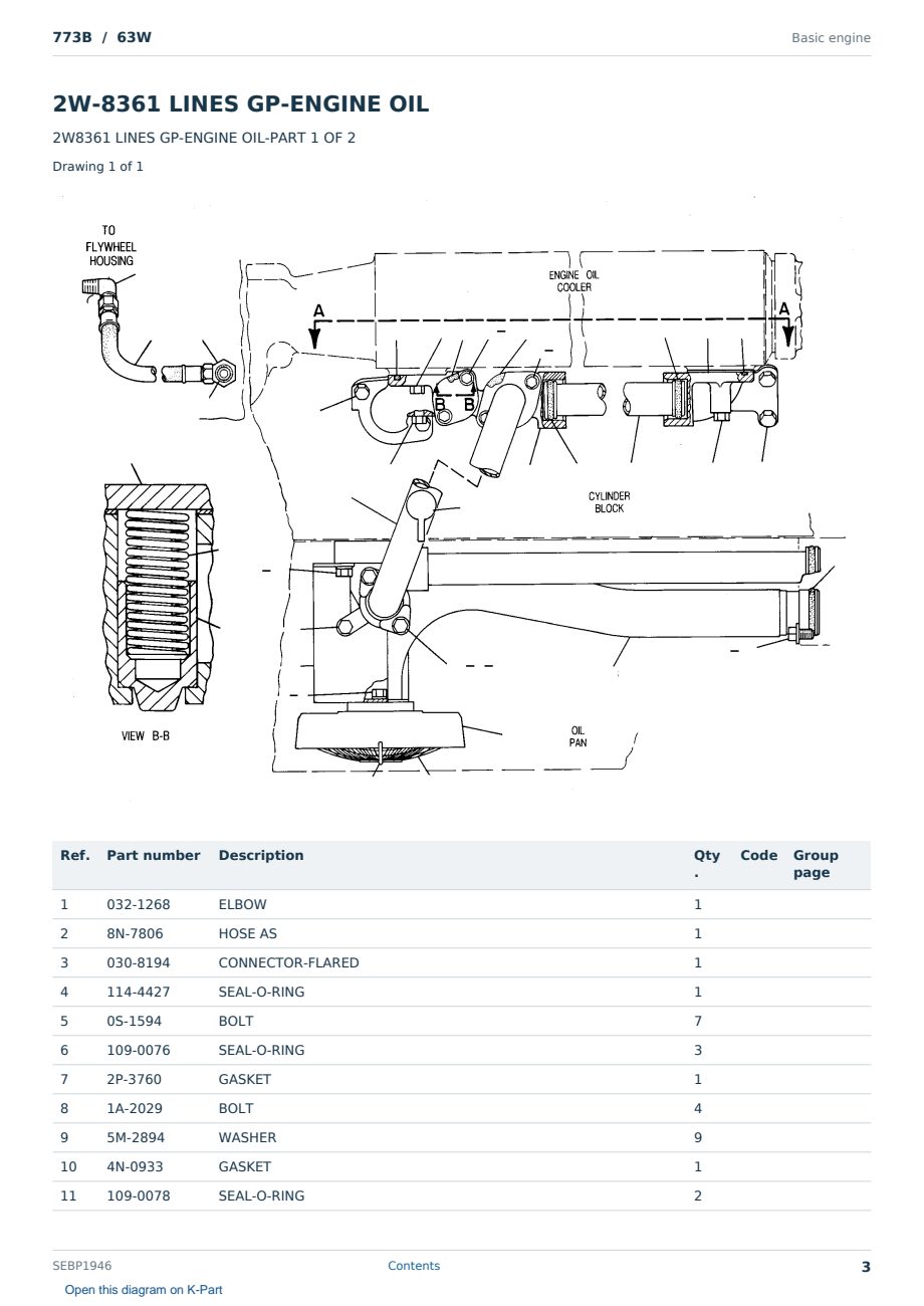 Caterpillar 773B S/N 63W Partsbook SEBP1946 (English) - sample page 3 of 10 Caterpillar 773B S/N 63W Partsbook SEBP1946 (English) - sample page 3 of 10
