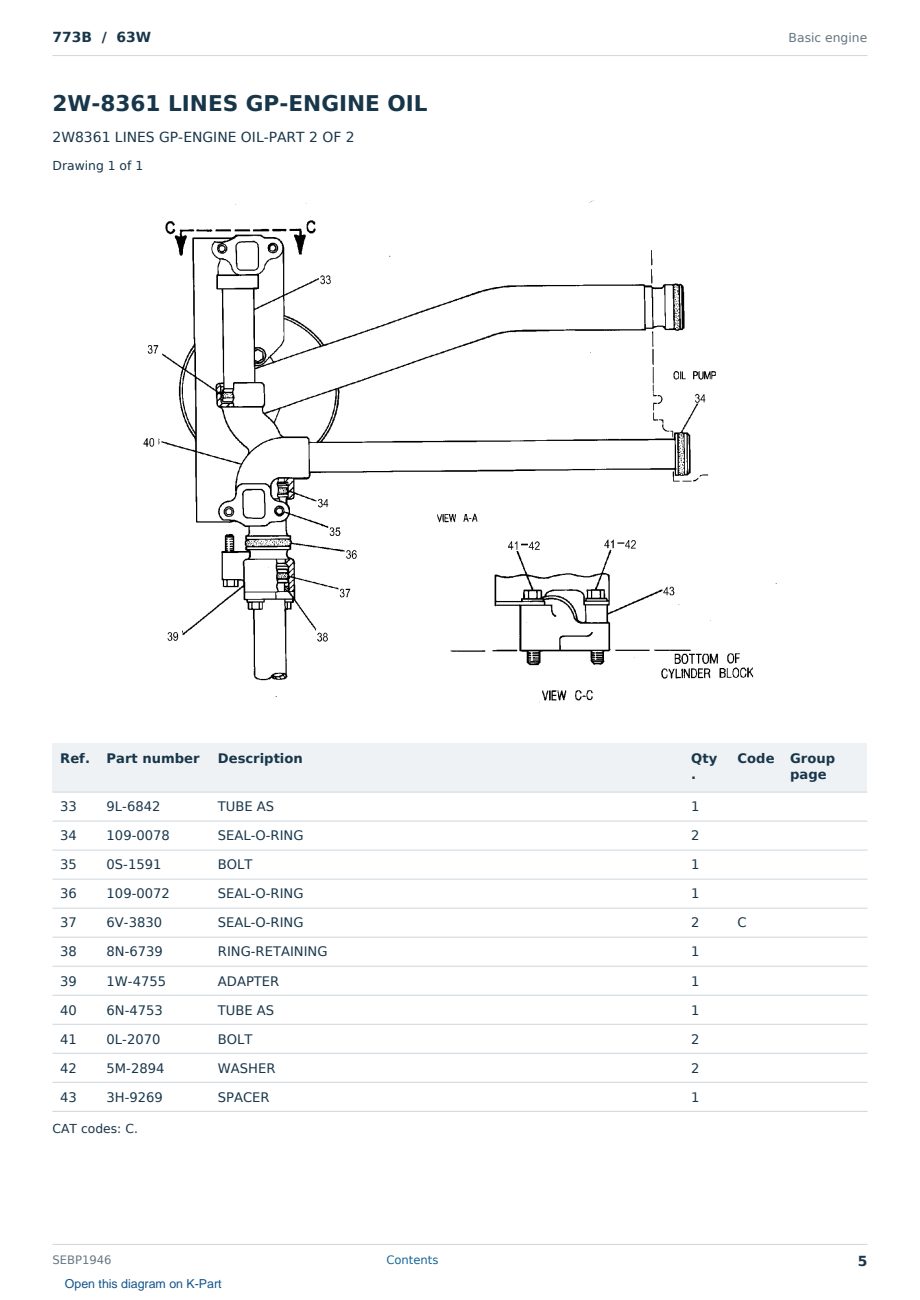 Caterpillar 773B S/N 63W Partsbook SEBP1946 (English) - sample page 5 of 10 Caterpillar 773B S/N 63W Partsbook SEBP1946 (English) - sample page 5 of 10