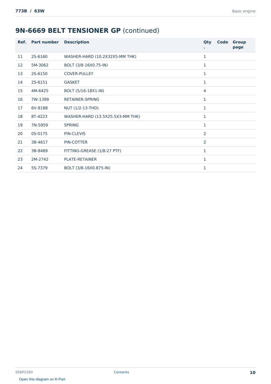 Caterpillar 773B S/N 63W Partsbook SEBP2280 (English) - sample page 10 of 10 Caterpillar 773B S/N 63W Partsbook SEBP2280 (English) - sample page 10 of 10