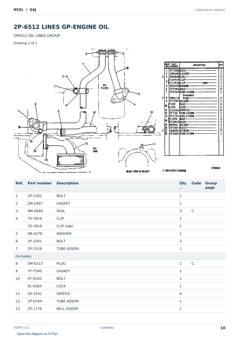 Caterpillar 955L S/N 64J Partsbook HEBP1113 (English) - sample page 10 of 10 Caterpillar 955L S/N 64J Partsbook HEBP1113 (English) - sample page 10 of 10