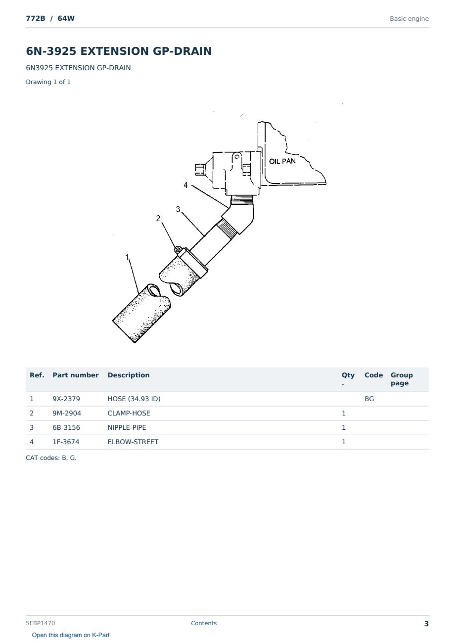Caterpillar 772B S/N 64W Partsbook SEBP1470 (English) - sample page 3 of 10 Caterpillar 772B S/N 64W Partsbook SEBP1470 (English) - sample page 3 of 10