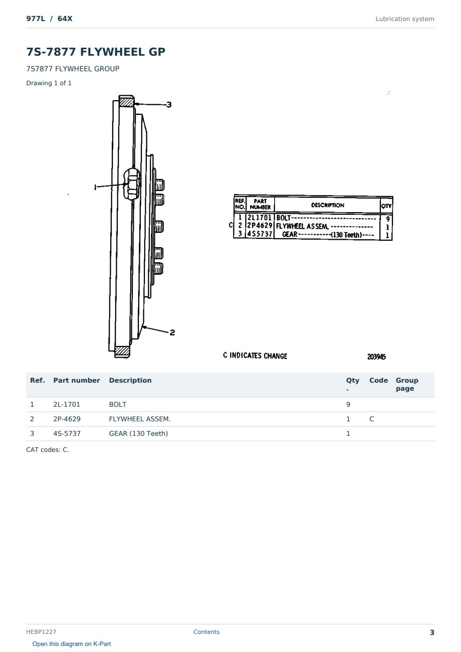 Caterpillar 977L S/N 64X Partsbook HEBP1227 (English) - sample page 3 of 10 Caterpillar 977L S/N 64X Partsbook HEBP1227 (English) - sample page 3 of 10