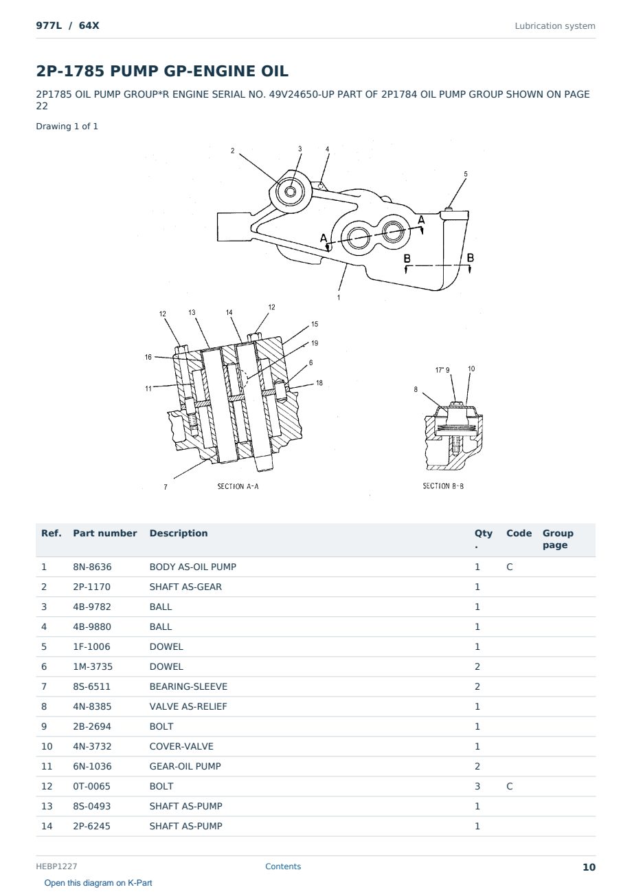 Caterpillar 977L S/N 64X Partsbook HEBP1227 (English) - sample page 10 of 10 Caterpillar 977L S/N 64X Partsbook HEBP1227 (English) - sample page 10 of 10