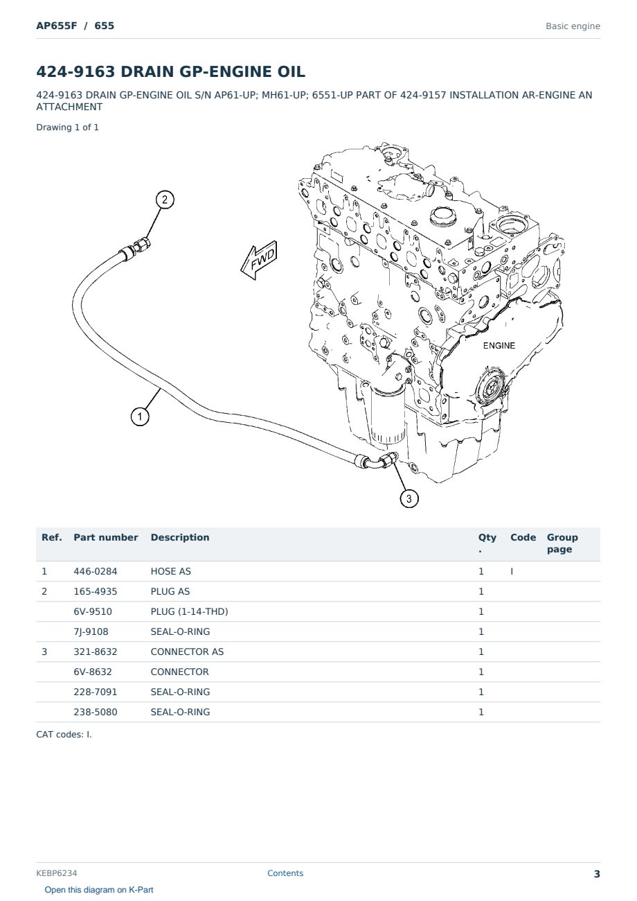 Caterpillar AP655F S/N 655 Partsbook KEBP6234 (English) - sample page 3 of 10 Caterpillar AP655F S/N 655 Partsbook KEBP6234 (English) - sample page 3 of 10