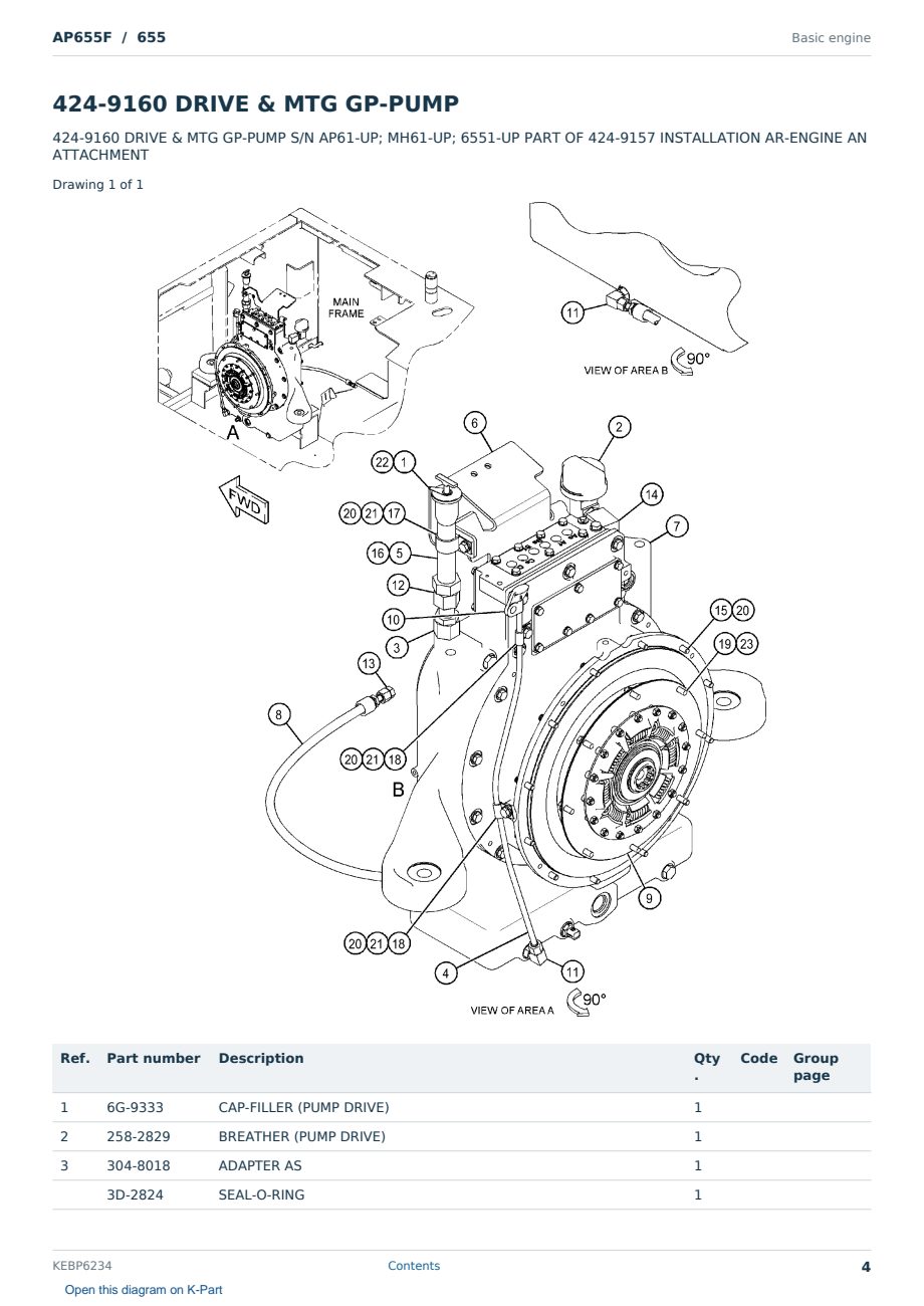 Caterpillar AP655F S/N 655 Partsbook KEBP6234 (English) - sample page 4 of 10 Caterpillar AP655F S/N 655 Partsbook KEBP6234 (English) - sample page 4 of 10