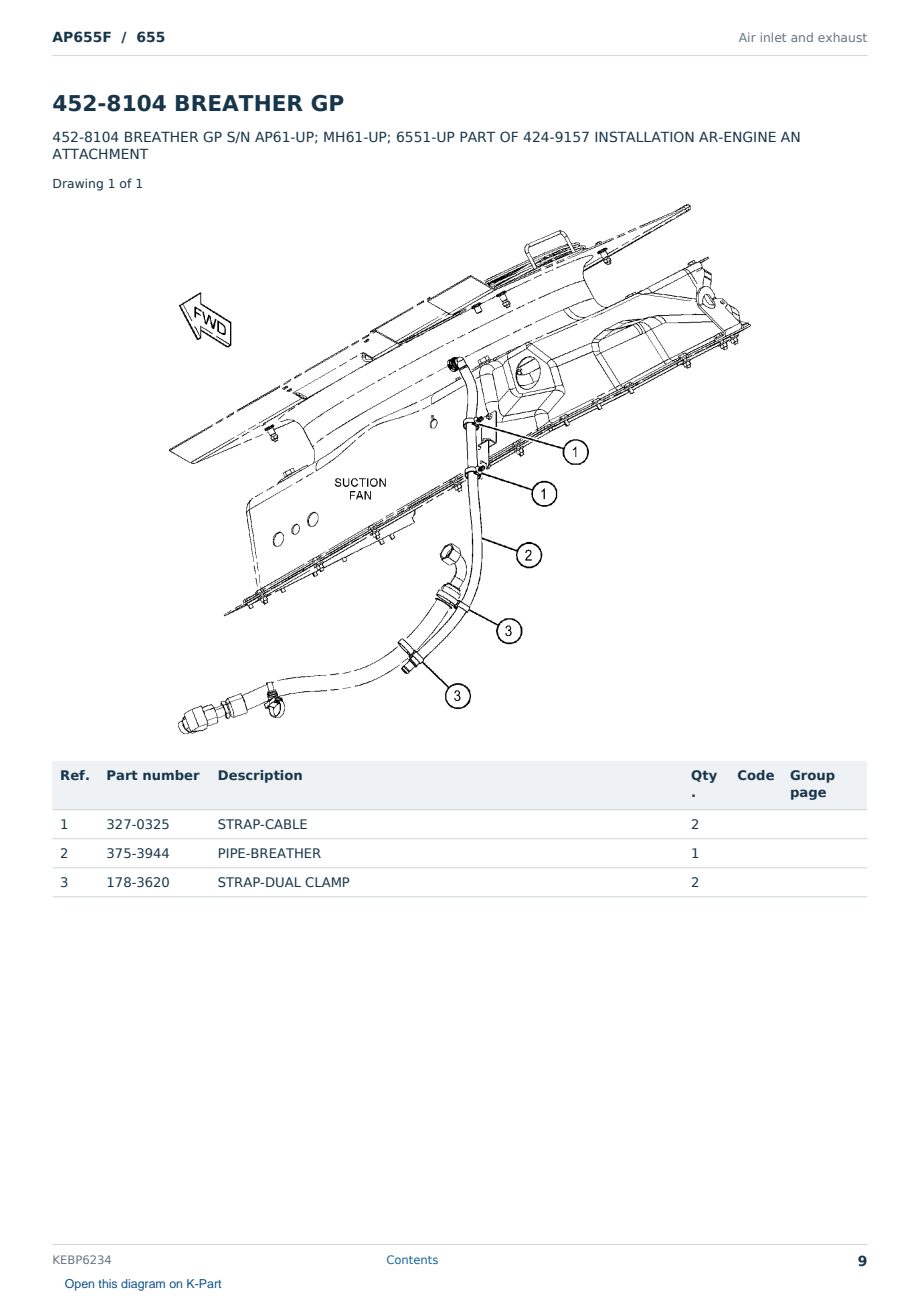 Caterpillar AP655F S/N 655 Partsbook KEBP6234 (English) - sample page 9 of 10 Caterpillar AP655F S/N 655 Partsbook KEBP6234 (English) - sample page 9 of 10