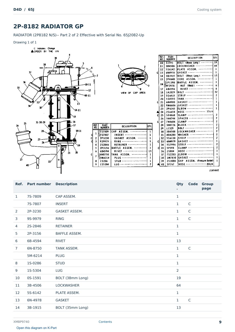 Caterpillar D4D S/N 65J Partsbook XMBP9740 (English) - sample page 9 of 10 Caterpillar D4D S/N 65J Partsbook XMBP9740 (English) - sample page 9 of 10