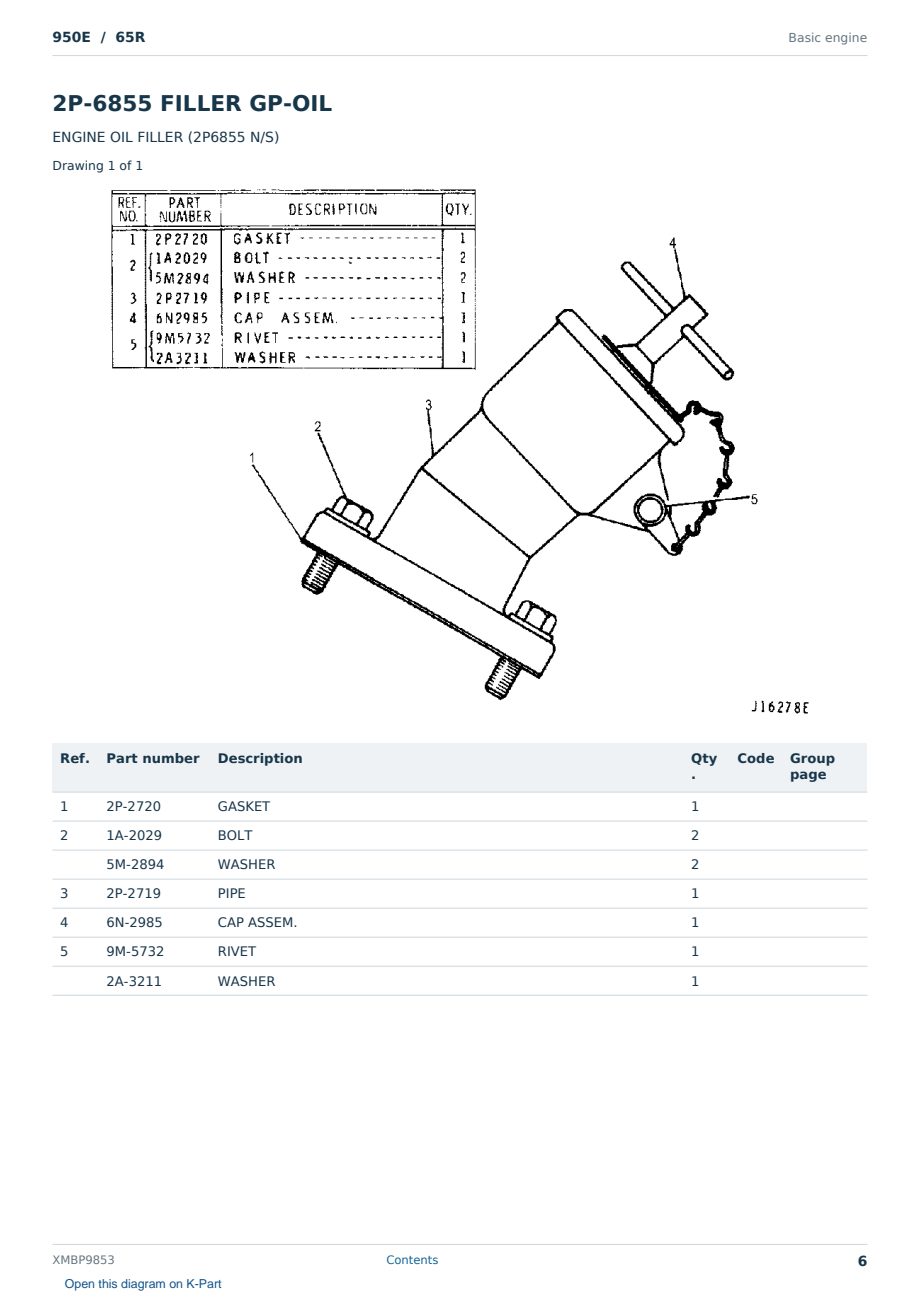 Caterpillar 950E S/N 65R Partsbook XMBP9853 (English) - sample page 6 of 10 Caterpillar 950E S/N 65R Partsbook XMBP9853 (English) - sample page 6 of 10