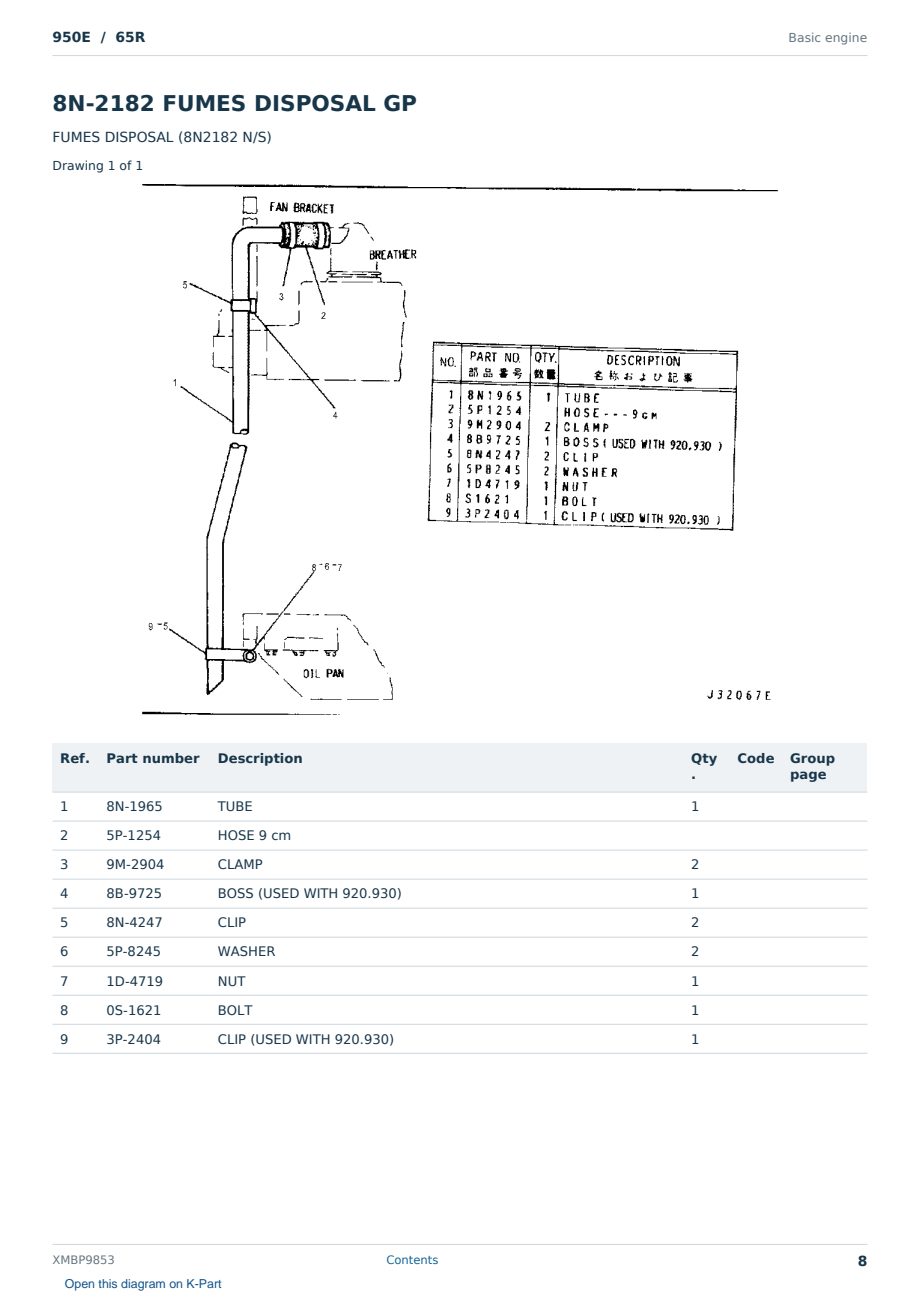 Caterpillar 950E S/N 65R Partsbook XMBP9853 (English) - sample page 8 of 10 Caterpillar 950E S/N 65R Partsbook XMBP9853 (English) - sample page 8 of 10
