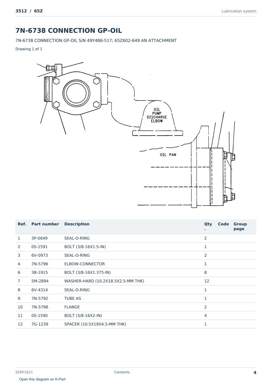 Caterpillar 3512 S/N 65Z Partsbook SEBP1621 (English) - sample page 4 of 10 Caterpillar 3512 S/N 65Z Partsbook SEBP1621 (English) - sample page 4 of 10