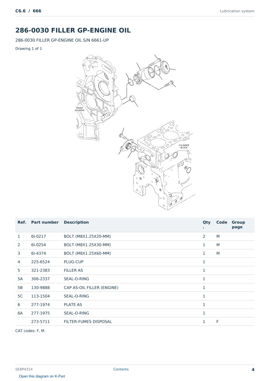 Caterpillar C6.6 S/N 666 Partsbook SEBP4314 (English) - sample page 4 of 10 Caterpillar C6.6 S/N 666 Partsbook SEBP4314 (English) - sample page 4 of 10