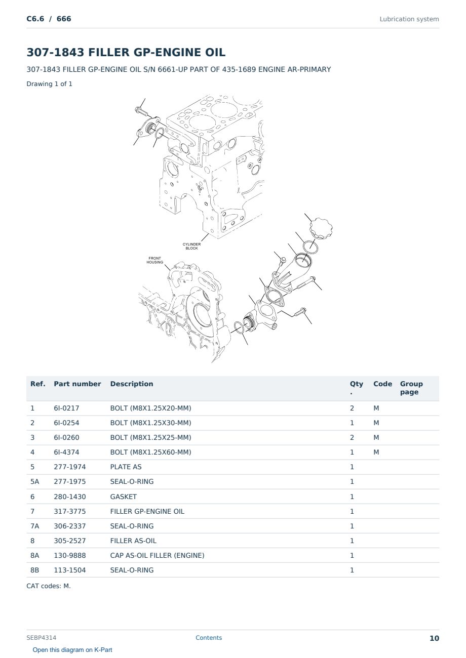 Caterpillar C6.6 S/N 666 Partsbook SEBP4314 (English) - sample page 10 of 10 Caterpillar C6.6 S/N 666 Partsbook SEBP4314 (English) - sample page 10 of 10