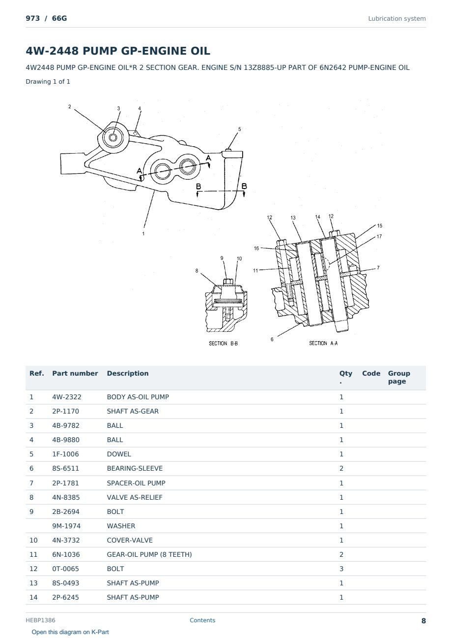 Caterpillar 973 S/N 66G Partsbook HEBP1386 (English) - sample page 8 of 10 Caterpillar 973 S/N 66G Partsbook HEBP1386 (English) - sample page 8 of 10