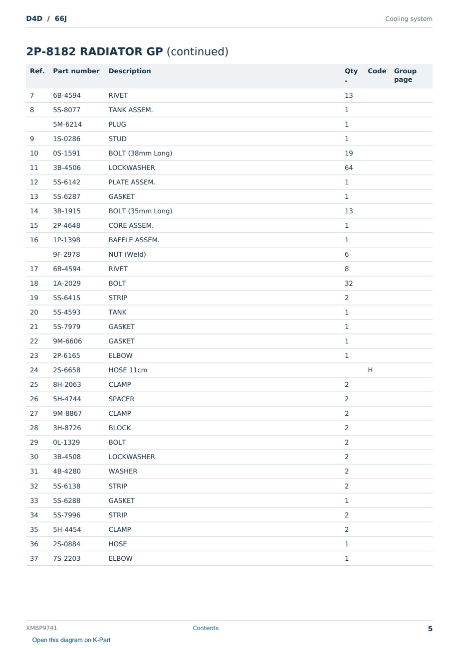 Caterpillar D4D S/N 66J Partsbook XMBP9741 (English) - sample page 5 of 10 Caterpillar D4D S/N 66J Partsbook XMBP9741 (English) - sample page 5 of 10