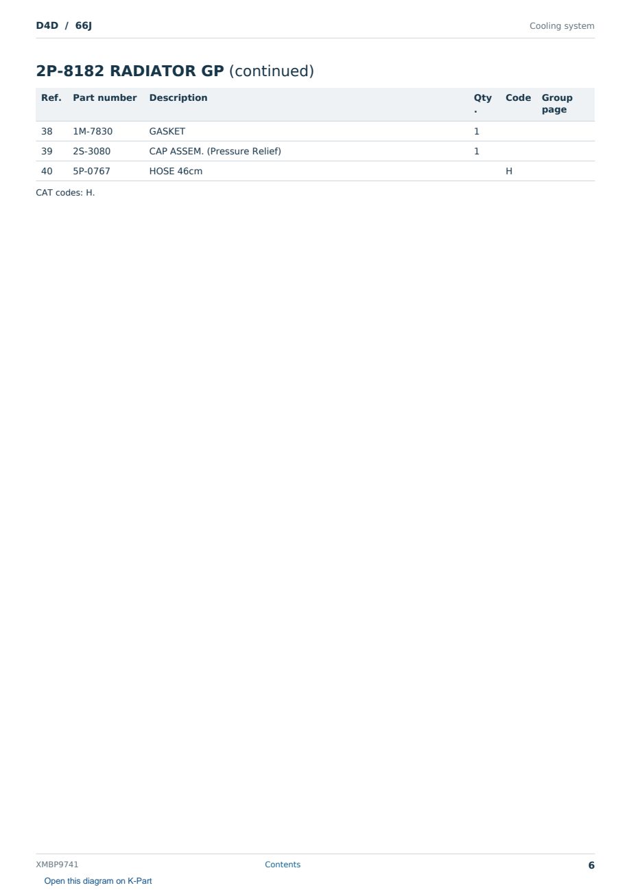 Caterpillar D4D S/N 66J Partsbook XMBP9741 (English) - sample page 6 of 10 Caterpillar D4D S/N 66J Partsbook XMBP9741 (English) - sample page 6 of 10