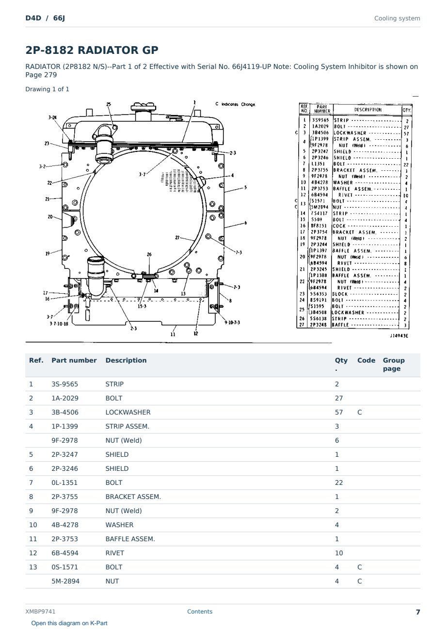 Caterpillar D4D S/N 66J Partsbook XMBP9741 (English) - sample page 7 of 10 Caterpillar D4D S/N 66J Partsbook XMBP9741 (English) - sample page 7 of 10