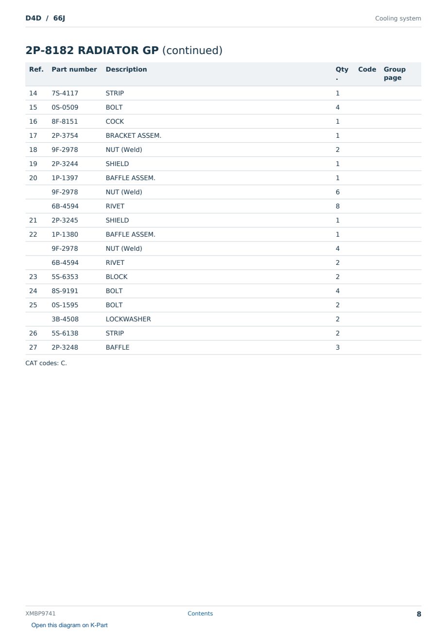 Caterpillar D4D S/N 66J Partsbook XMBP9741 (English) - sample page 8 of 10 Caterpillar D4D S/N 66J Partsbook XMBP9741 (English) - sample page 8 of 10