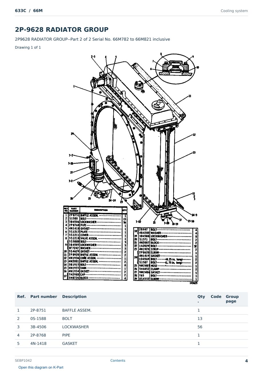 Caterpillar 633C S/N 66M Partsbook SEBP1042 (English) - sample page 4 of 10 Caterpillar 633C S/N 66M Partsbook SEBP1042 (English) - sample page 4 of 10
