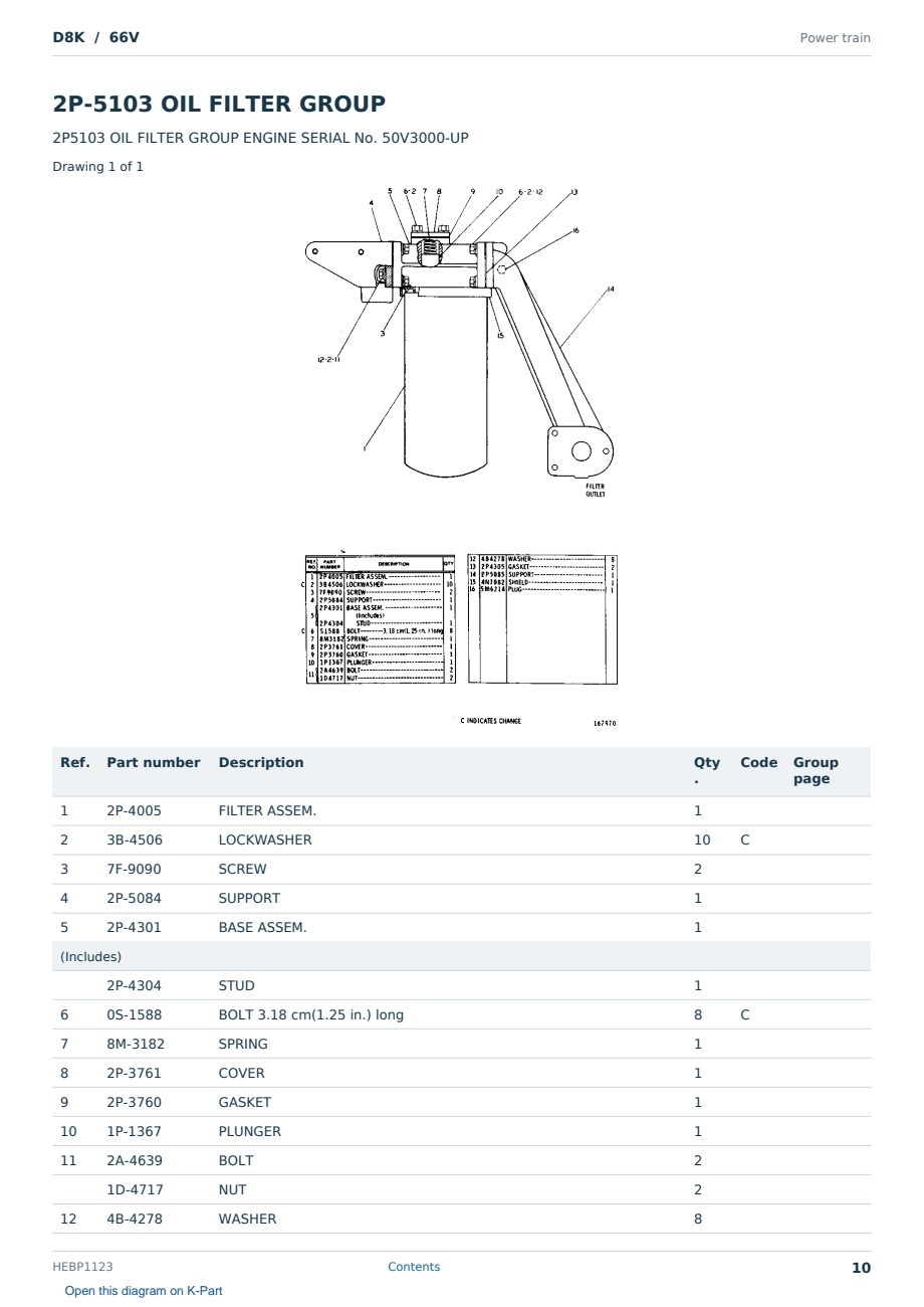 Caterpillar D8K S/N 66V Partsbook HEBP1123 (English) - sample page 10 of 10 Caterpillar D8K S/N 66V Partsbook HEBP1123 (English) - sample page 10 of 10