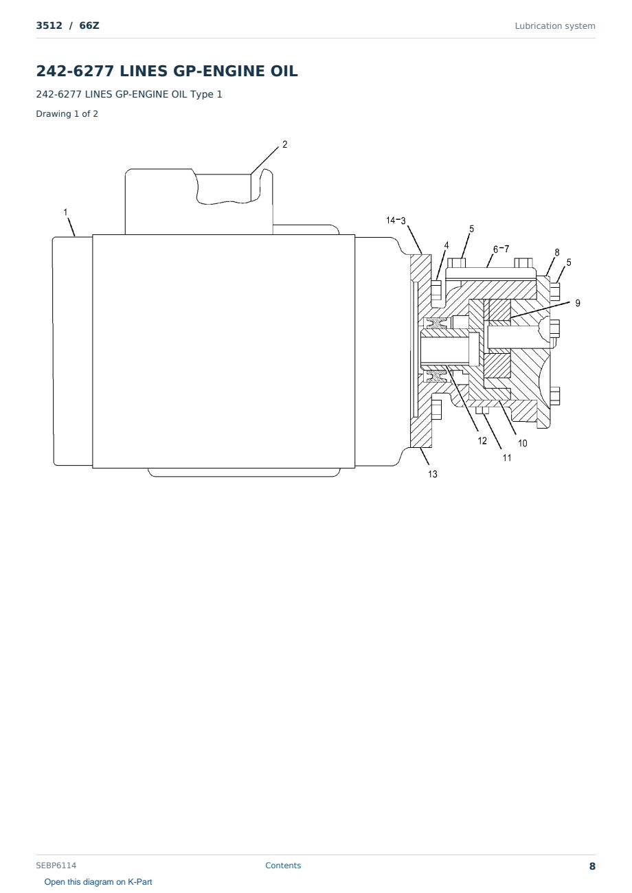 Caterpillar 3512 S/N 66Z Partsbook SEBP6114 (English) - sample page 8 of 10 Caterpillar 3512 S/N 66Z Partsbook SEBP6114 (English) - sample page 8 of 10