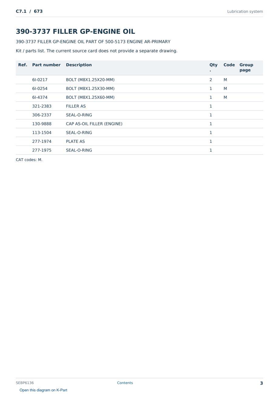 Caterpillar C7.1 S/N 673 Partsbook SEBP6136 (English) - sample page 3 of 10 Caterpillar C7.1 S/N 673 Partsbook SEBP6136 (English) - sample page 3 of 10